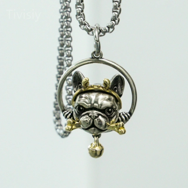 Bulldog necklace pendant, send family, friends gifts, creative pendants.